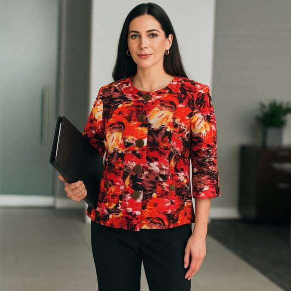 Birch Hill Small Silk Coral Dress Jacket - Picture 1 of 6